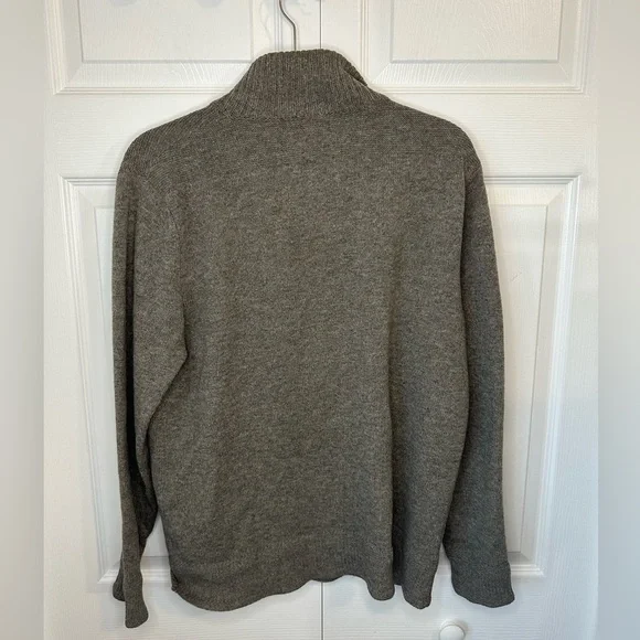 J.Crew 100% Lambs Wool Shawl Collar Sweater Sz.M Grey - Picture 2 of 5